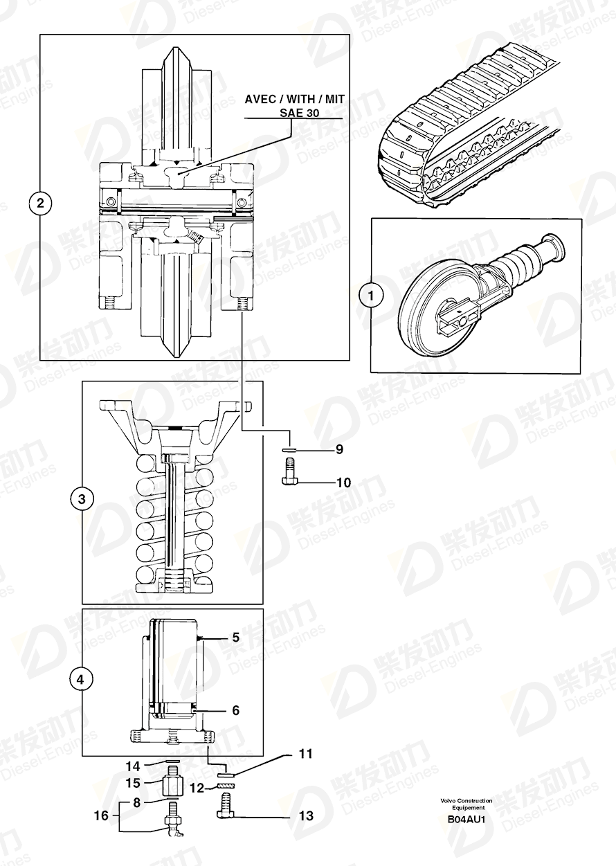 VOLVO Track tensioning 6820111 Drawing VOLVO Track tensioning 6820111 Drawing