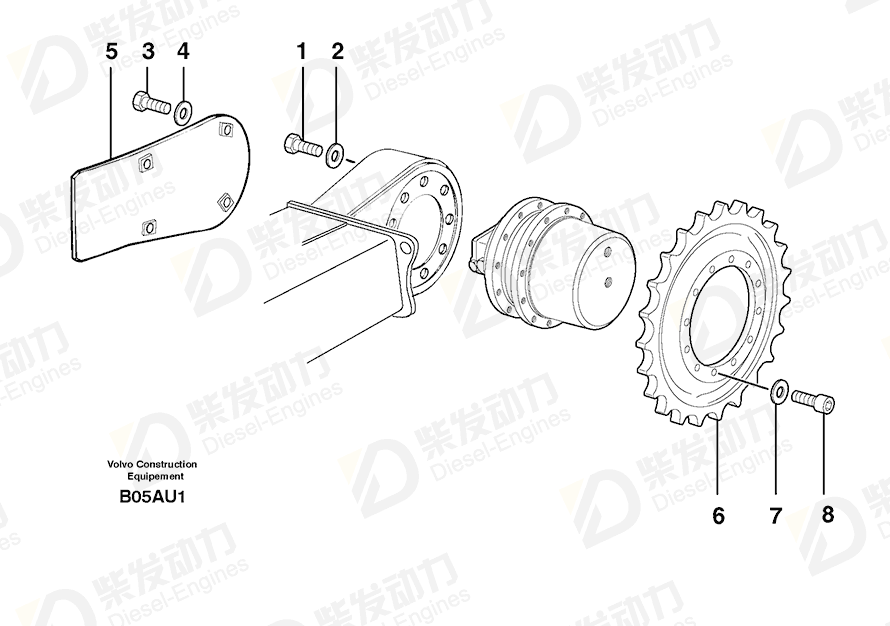 VOLVO Hex. socket screw 974003 Drawing