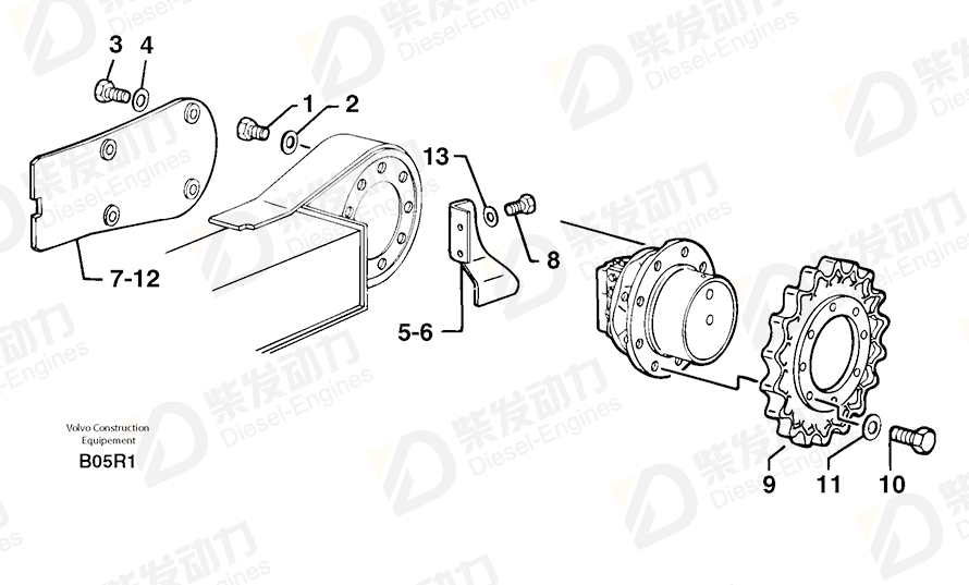 VOLVO Screw 4370036 Drawing