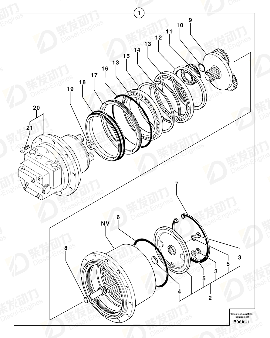 VOLVO Gear-motor 4890093 Drawing