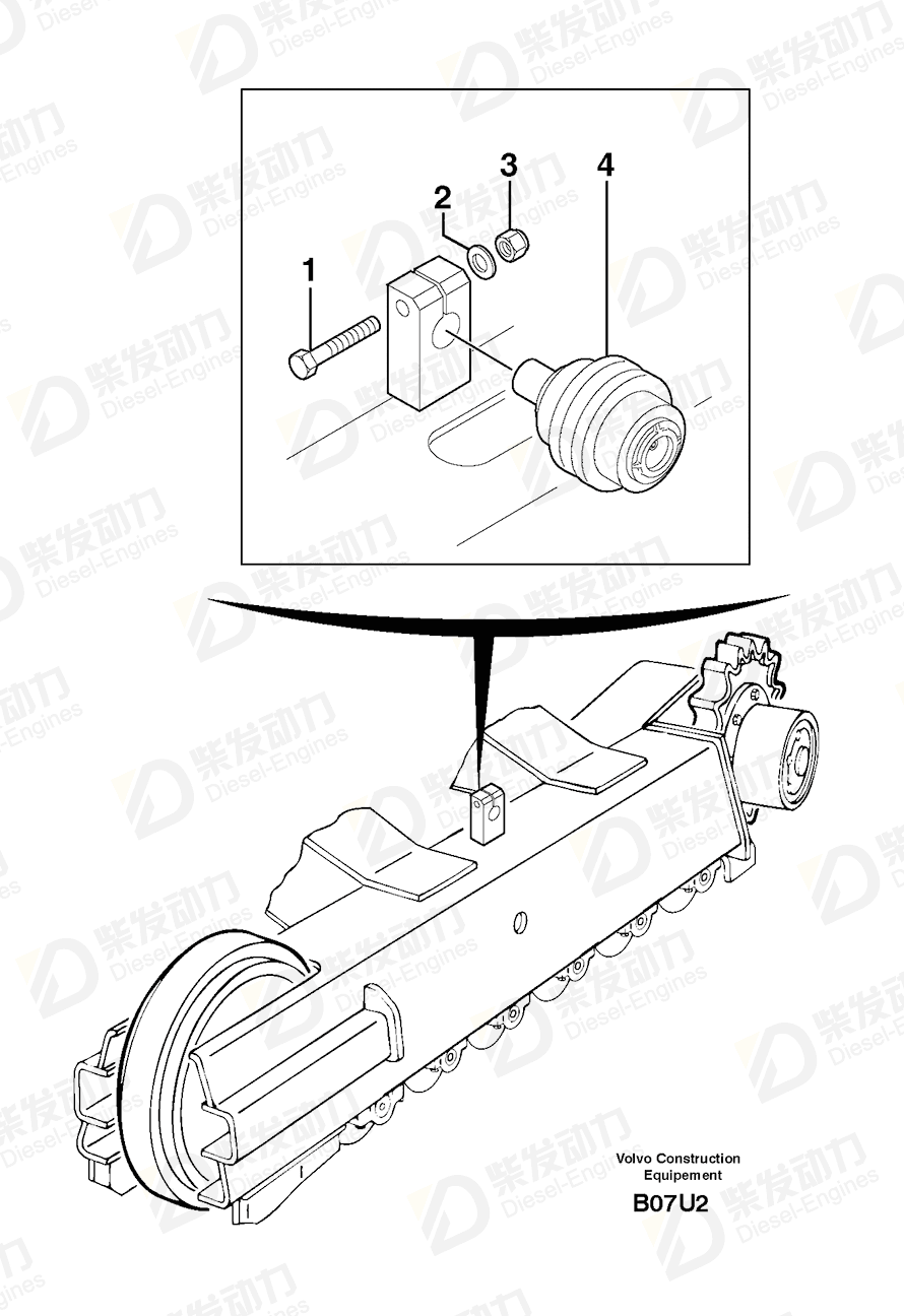 VOLVO Screw 4370043 Drawing