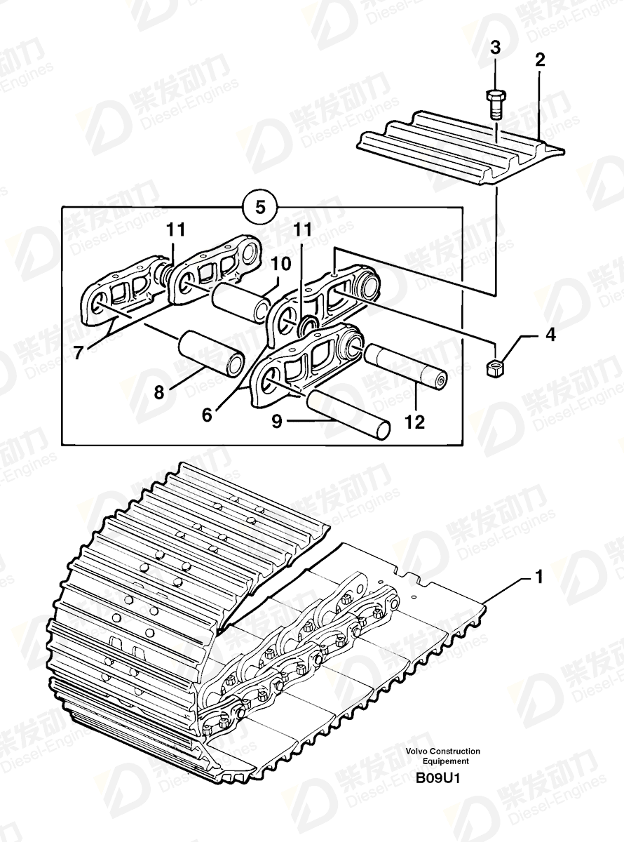 VOLVO Track band 5230051 Drawing VOLVO Track band 5230051 Drawing