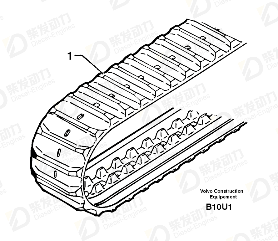 VOLVO Rubber track set 5230060/6 Drawing VOLVO Rubber track set 5230060/6 Drawing