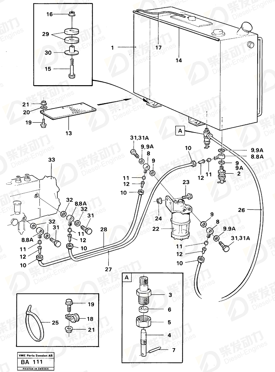 VOLVO Banjo nipple 13945416 Drawing VOLVO Banjo nipple 13945416 Drawing