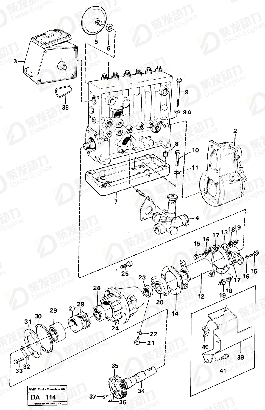 VOLVO Injection pump 4881528 Drawing VOLVO Injection pump 4881528 Drawing
