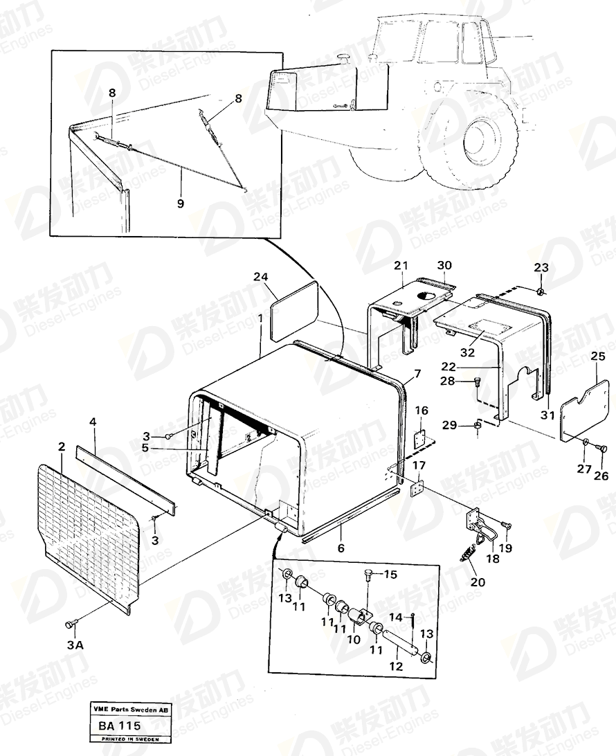 VOLVO Rubber cloth 4966024 Drawing