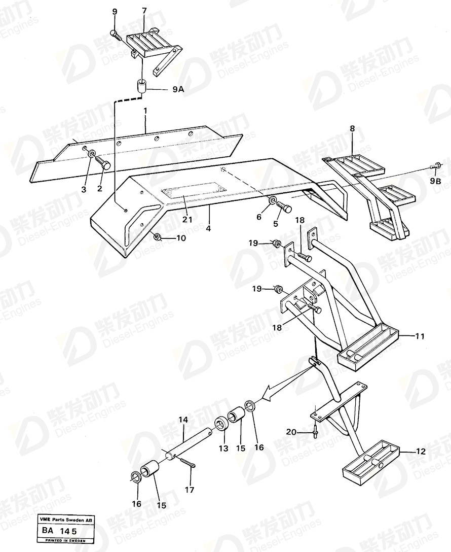 VOLVO Mudguard 4966272 Drawing