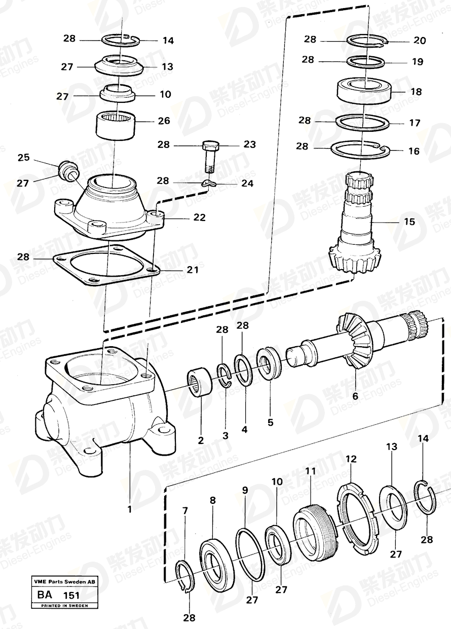 VOLVO Angle gear 11061495 Drawing