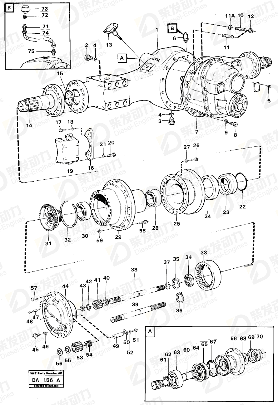 VOLVO Planetary Axle 23716 Drawing VOLVO Planetary Axle 23716 Drawing