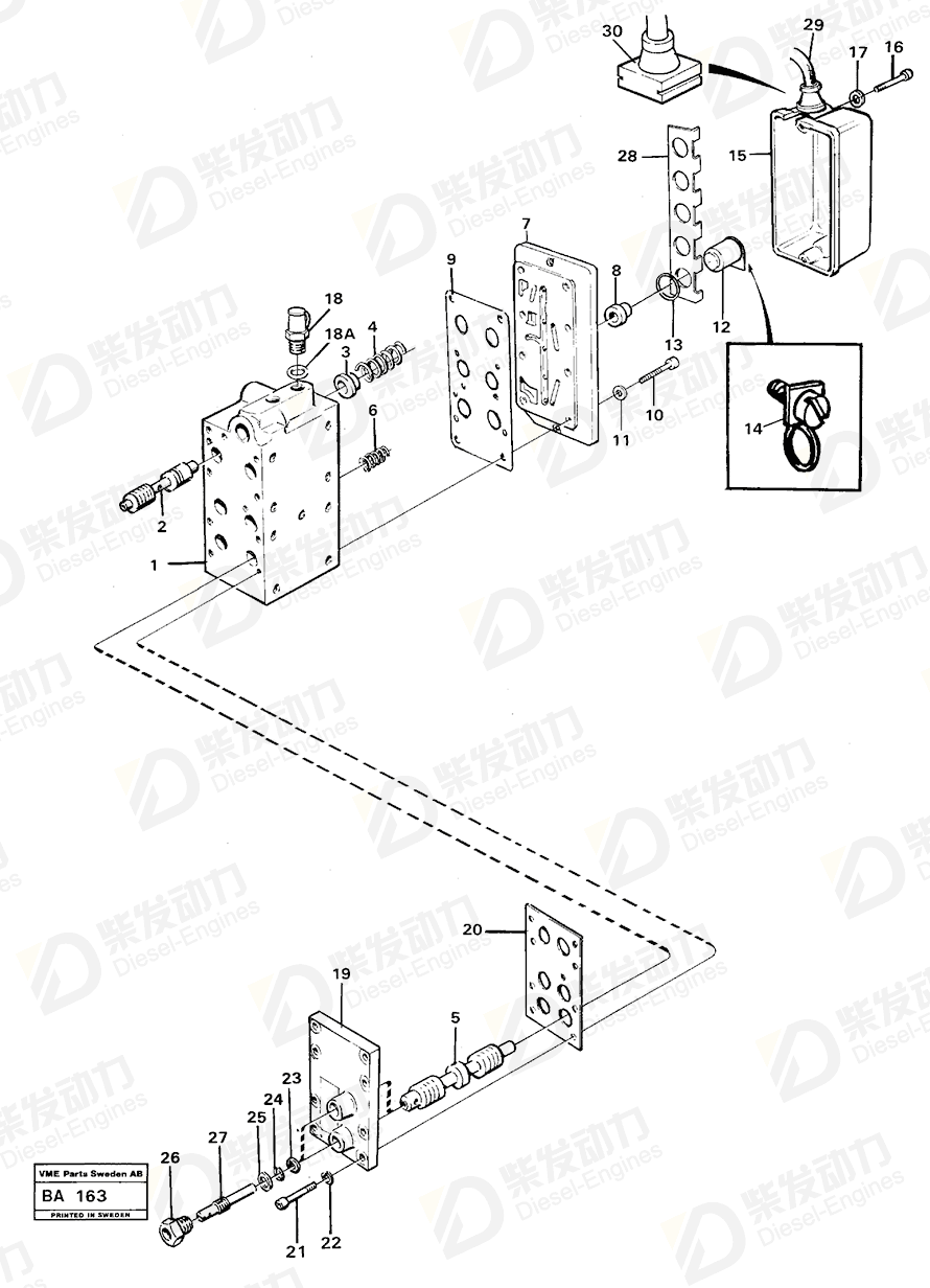 VOLVO Gear selector valve 11036015 Drawing VOLVO Gear selector valve 11036015 Drawing