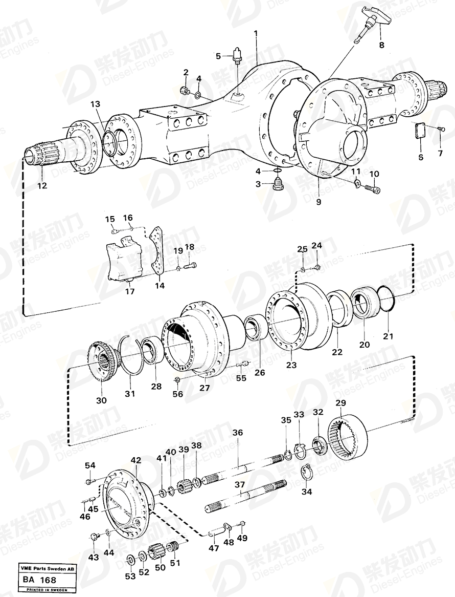 VOLVO Planetary Axle 23718 Drawing VOLVO Planetary Axle 23718 Drawing
