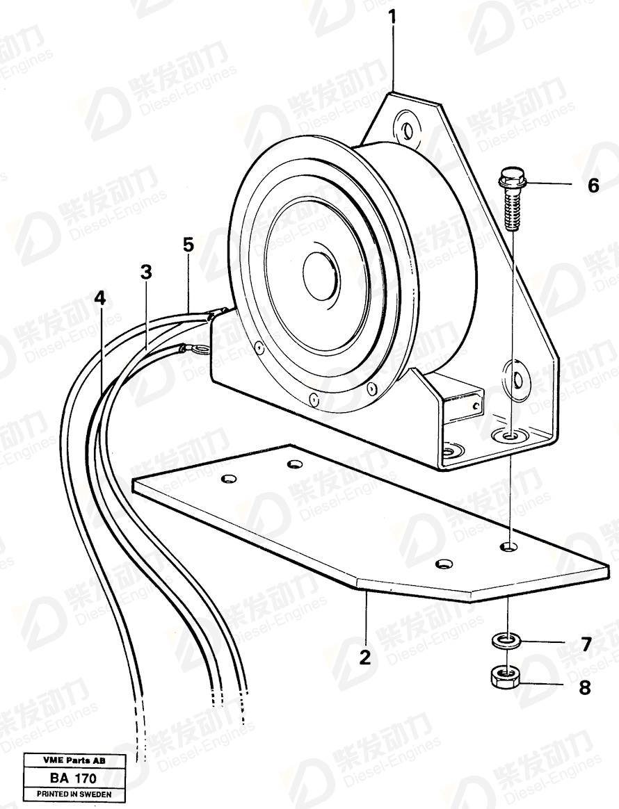 VOLVO Cable 11053139 Drawing