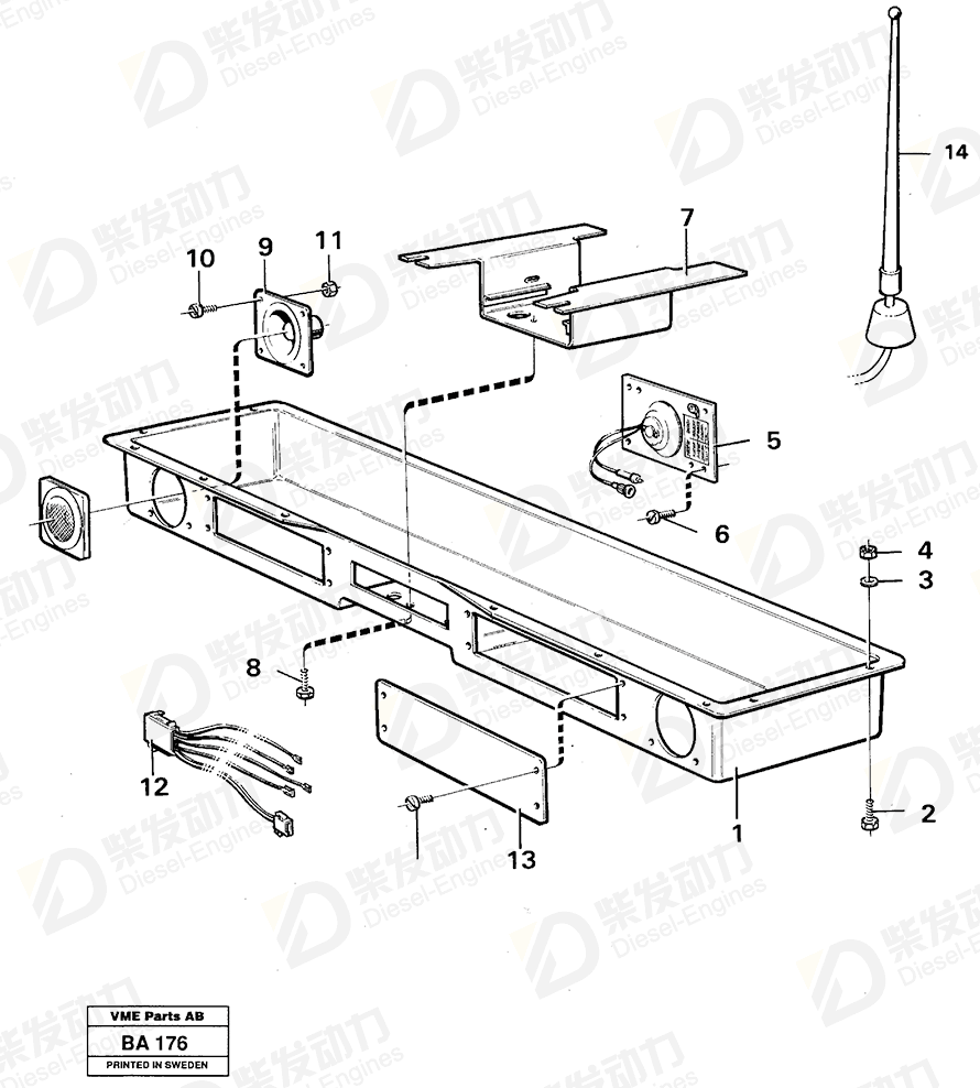 VOLVO Radio panel 11057000 Drawing VOLVO Radio panel 11057000 Drawing