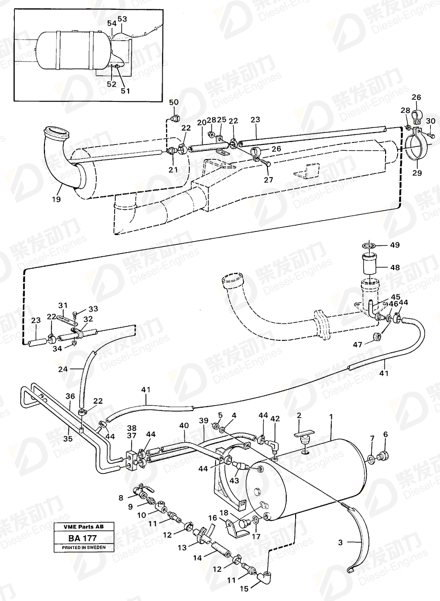 VOLVO Exhaust pipe 11053726 Drawing