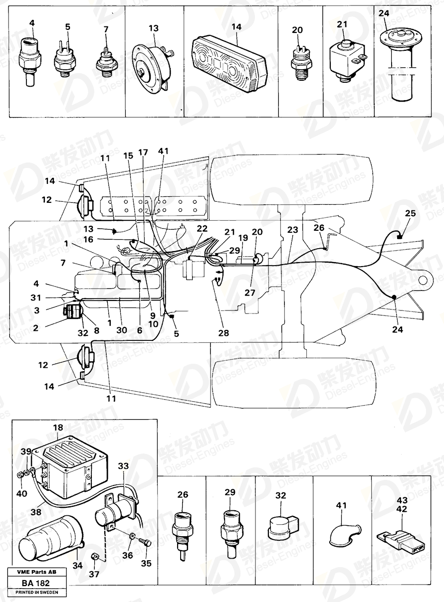 VOLVO Cable harness 4942743 Drawing