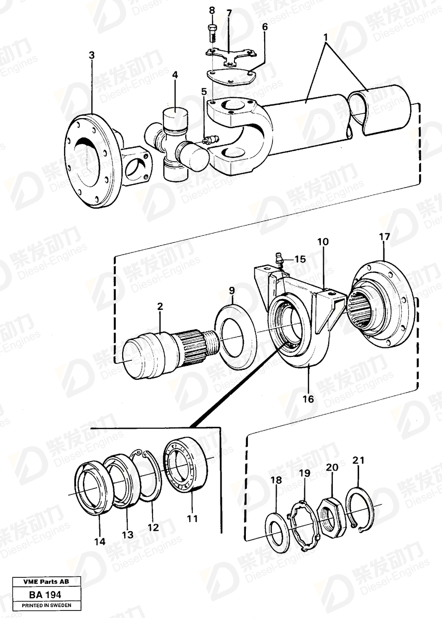 VOLVO Propeller shaft 4881637 Drawing VOLVO Propeller shaft 4881637 Drawing