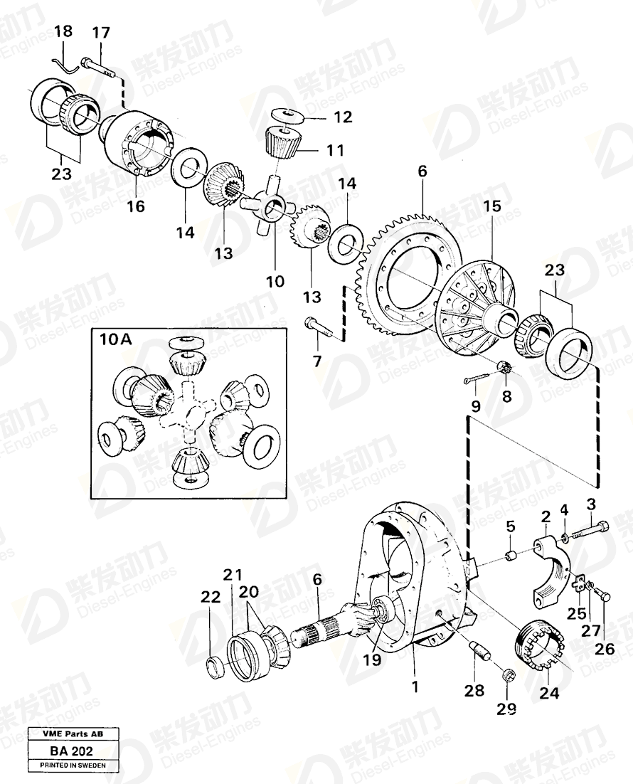 VOLVO Drive gear set 4870085 Drawing VOLVO Drive gear set 4870085 Drawing