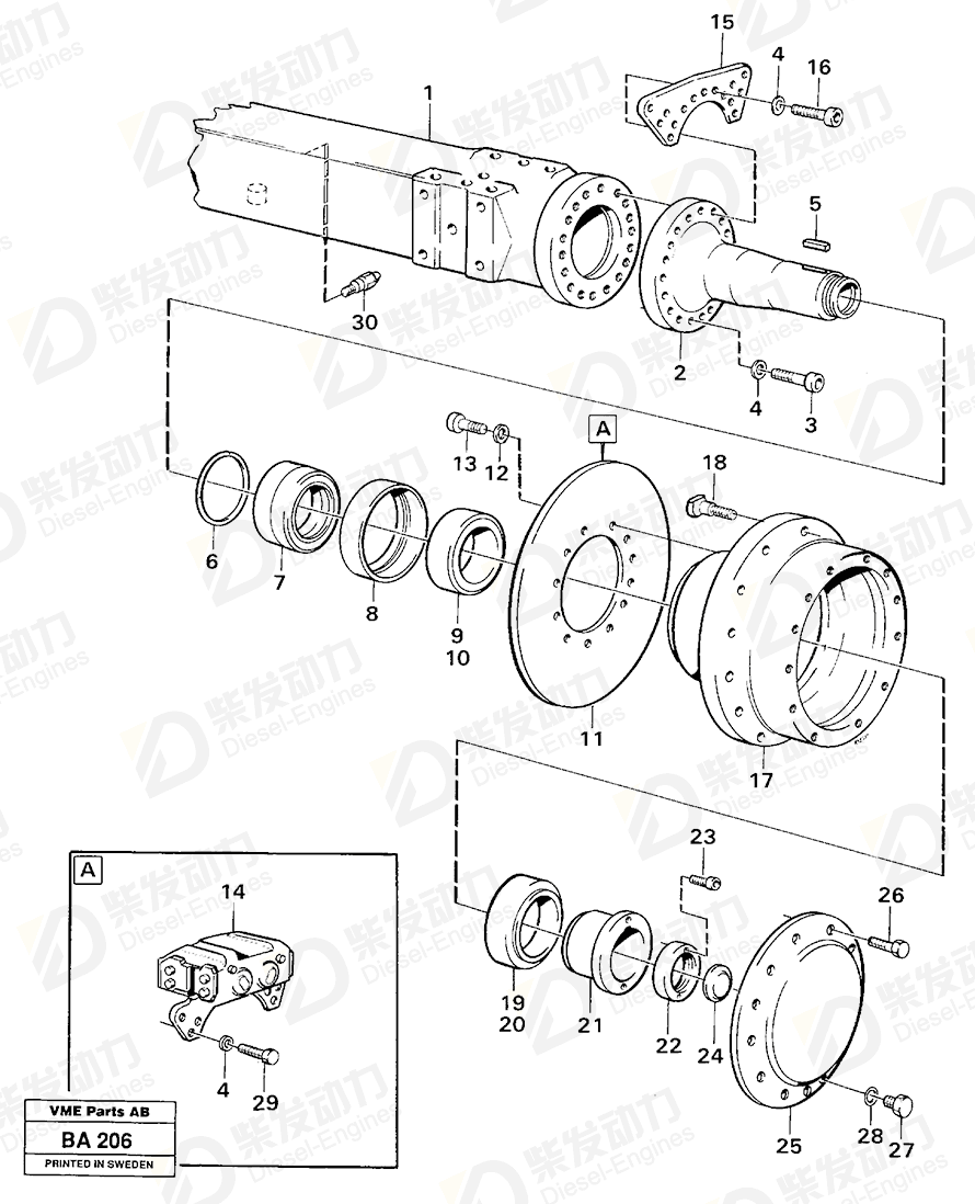 VOLVO Roller bearing 7183600 Drawing