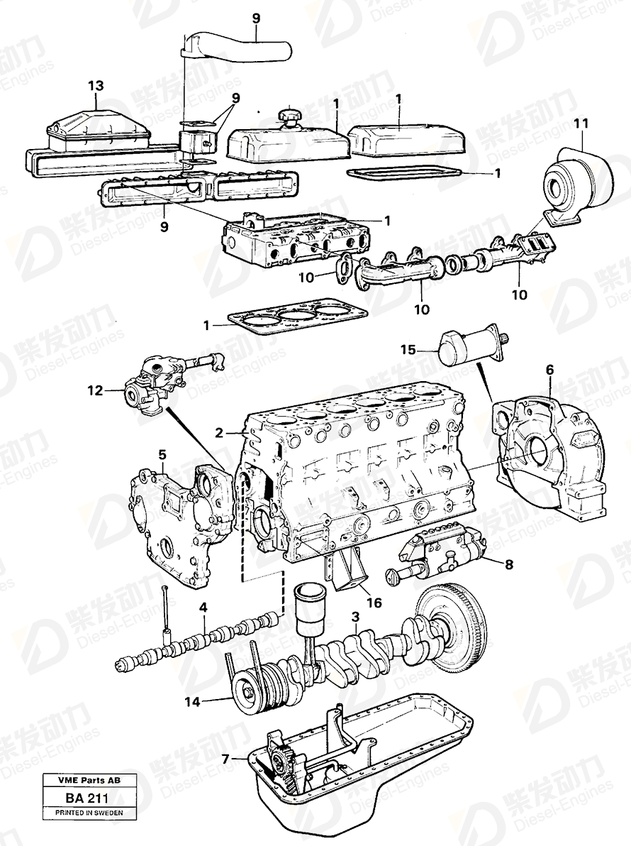 VOLVO Engine 497283 Drawing