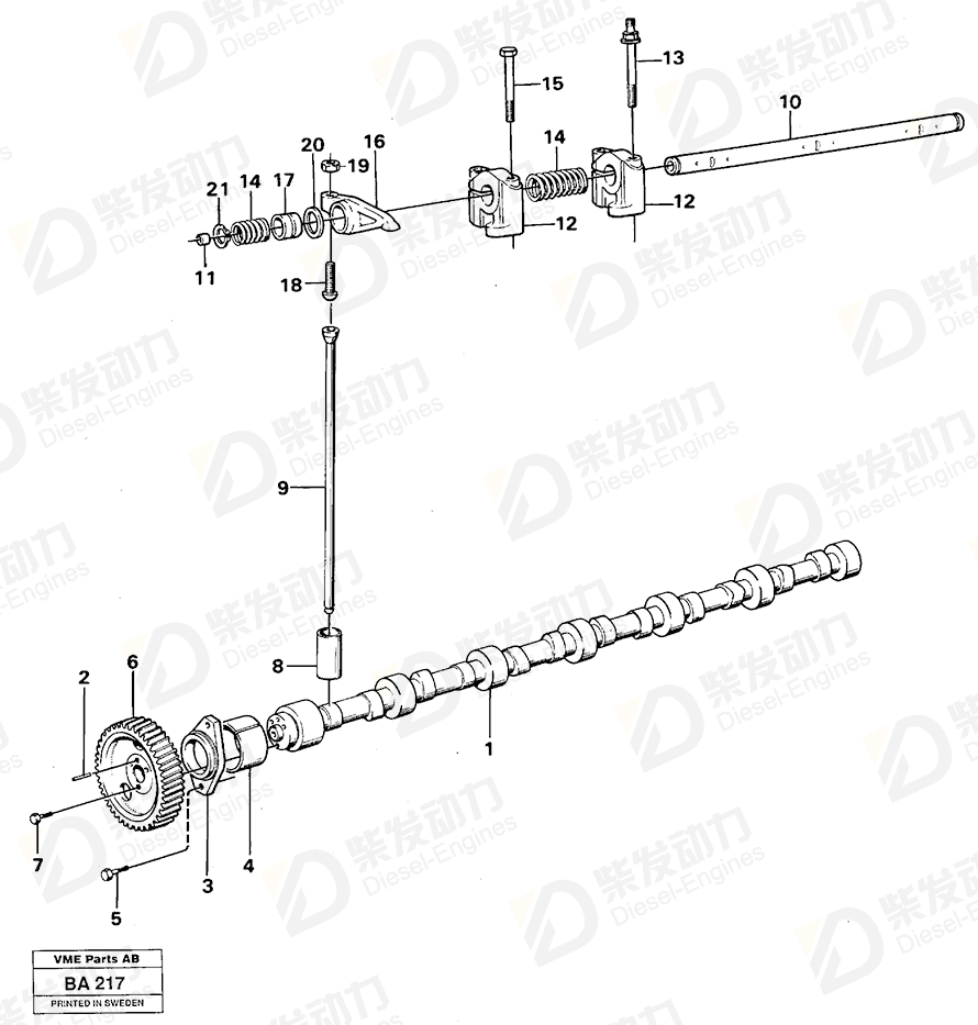 VOLVO Camshaft 3978505 Drawing