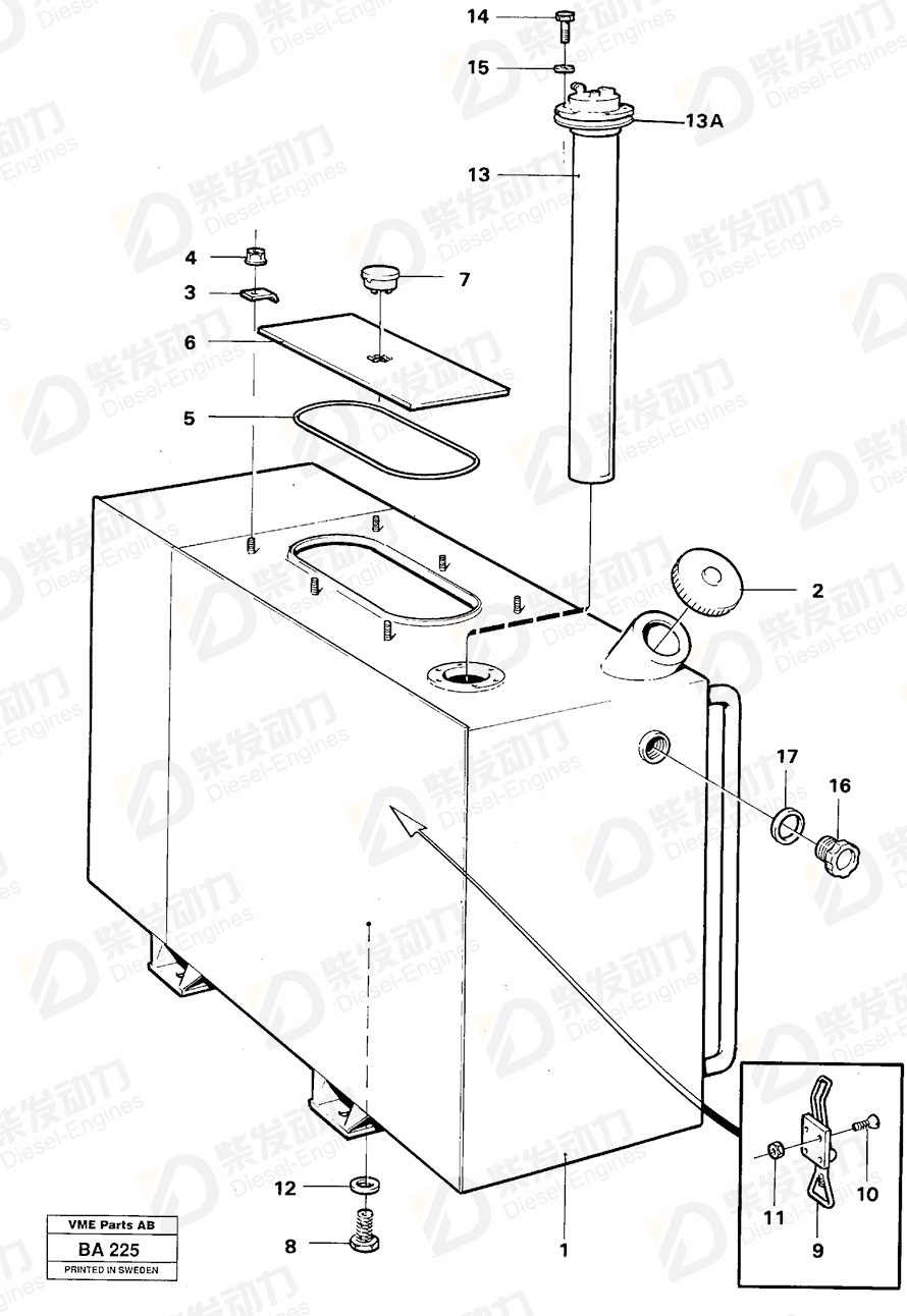 VOLVO Cross recessed sunk screw 956293 Drawing