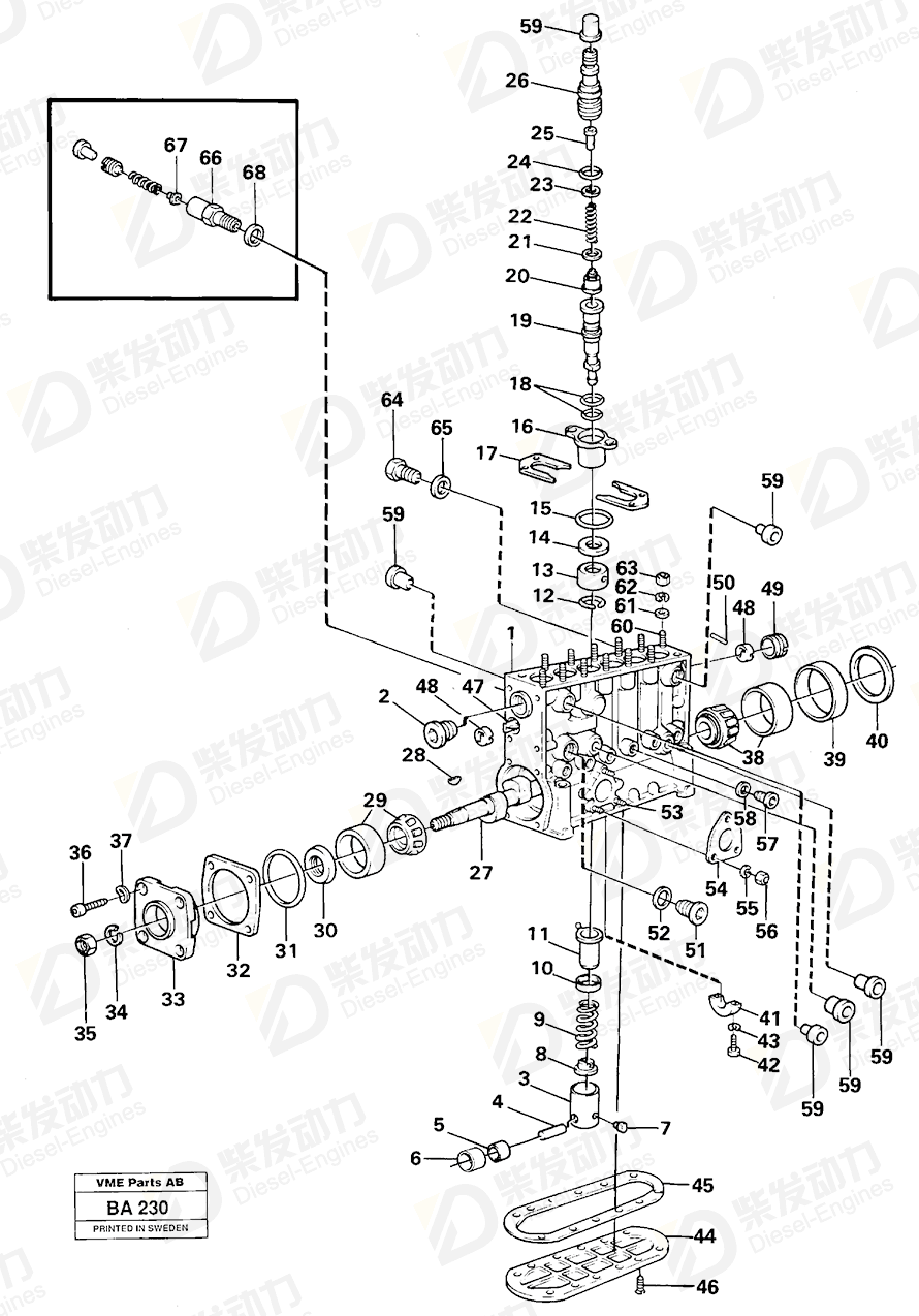 VOLVO Roller bearing 240023 Drawing VOLVO Roller bearing 240023 Drawing