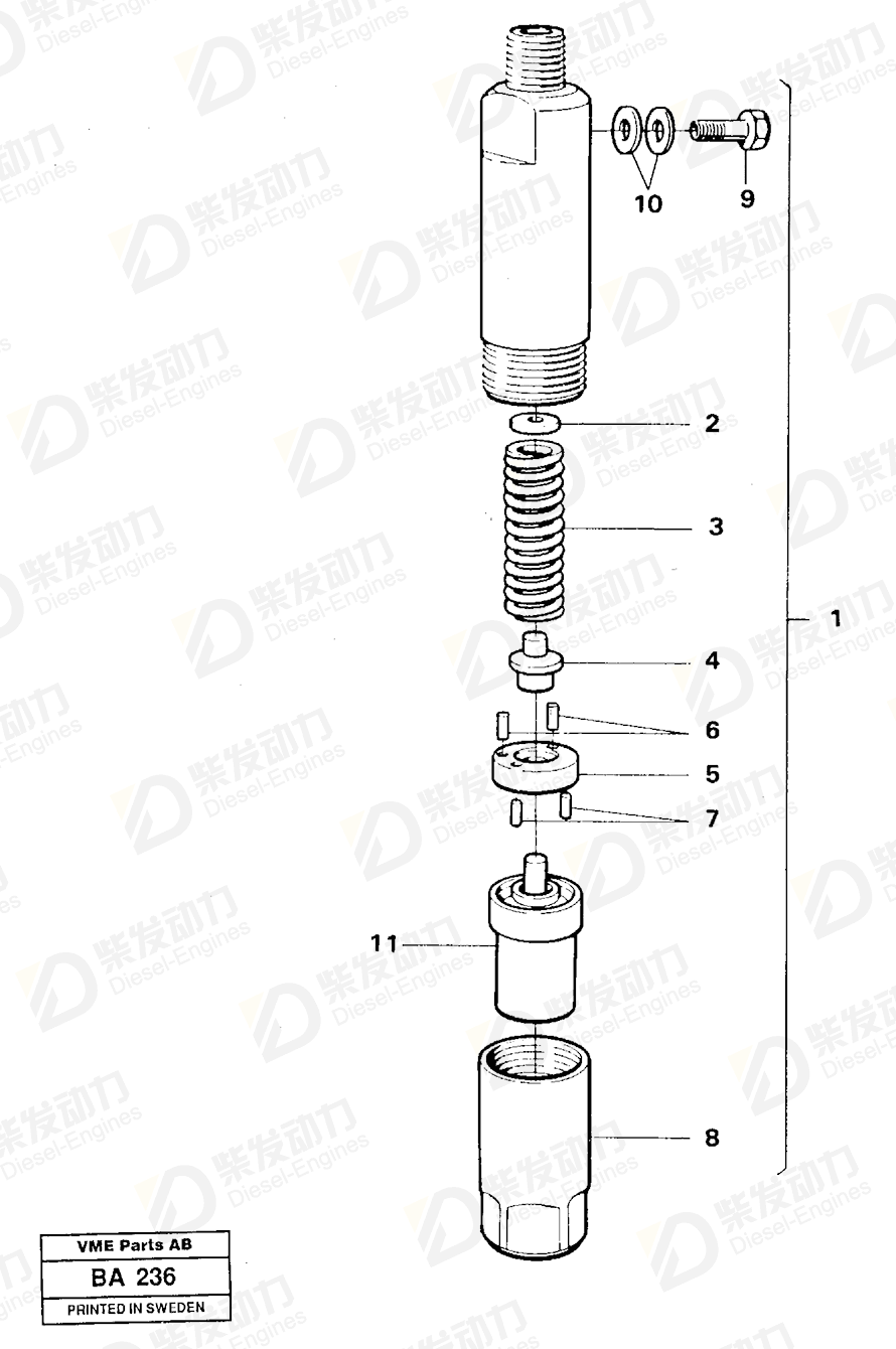 VOLVO Adjusting washer 846966 Drawing VOLVO Adjusting washer 846966 Drawing