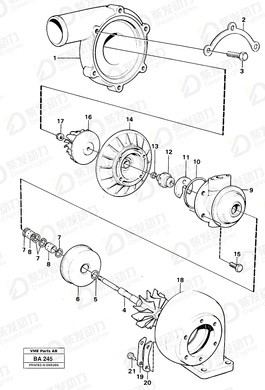 VOLVO Compressor wheel 1697157 Drawing