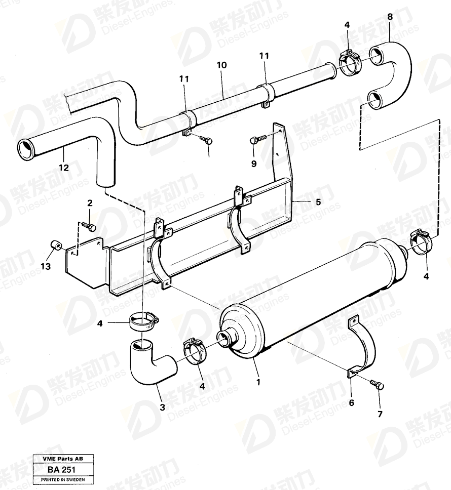 VOLVO Coolant pipe 4942676 Drawing