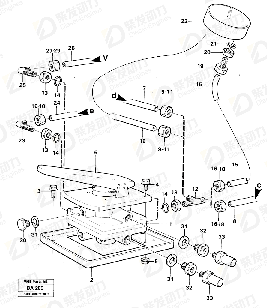 VOLVO Bracket 4973390 Drawing