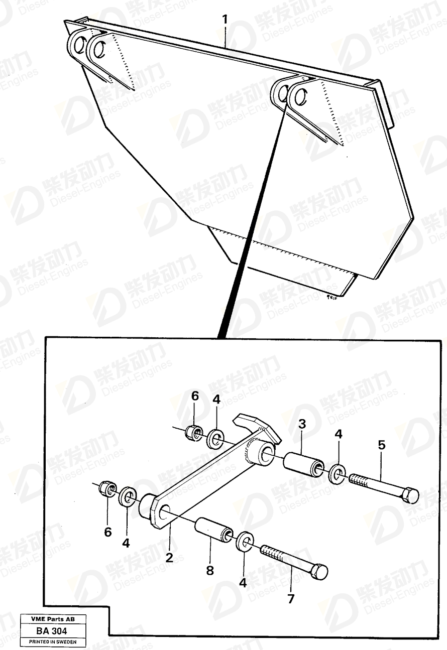 VOLVO Tailboard 4965119 Drawing