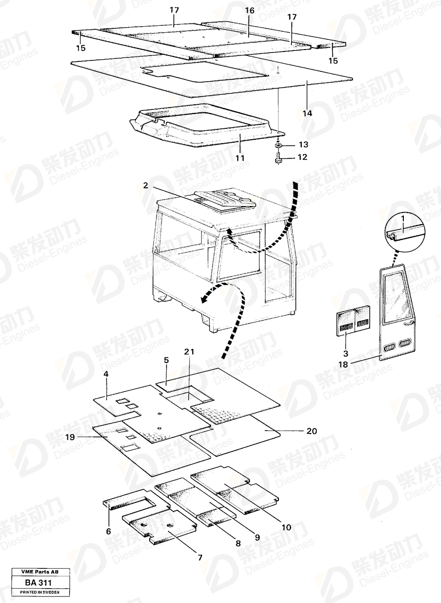 VOLVO Floor mat 11058523 Drawing