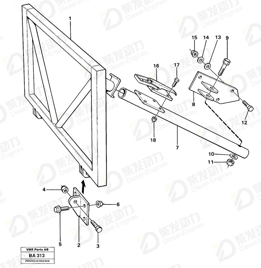 VOLVO Attaching Plate 4966177 Drawing VOLVO Attaching Plate 4966177 Drawing