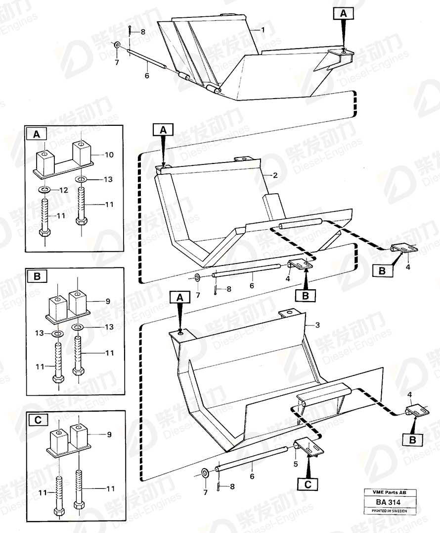 VOLVO Nut plate 4966140 Drawing