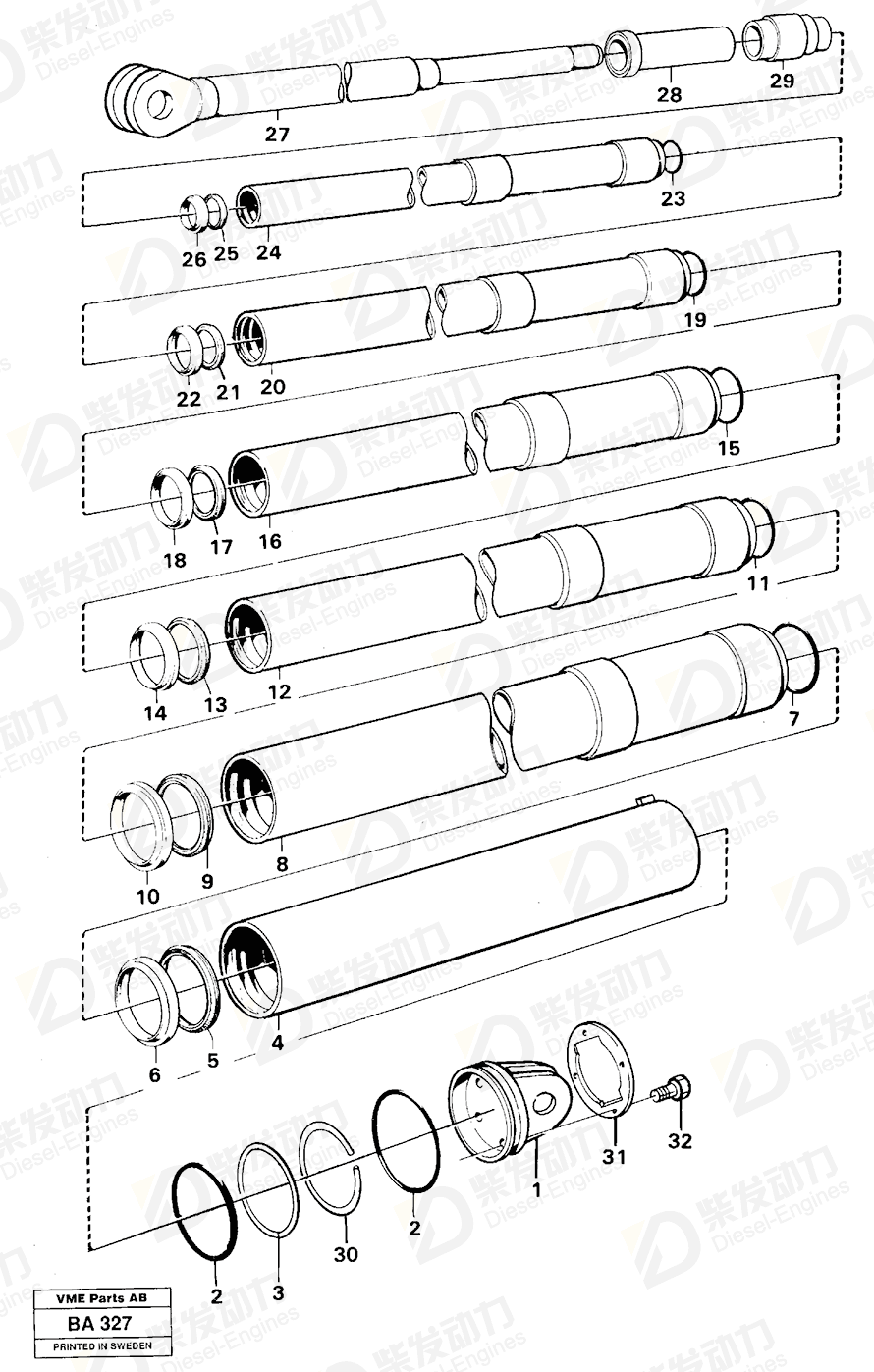 VOLVO Piston rod 11991537 Drawing