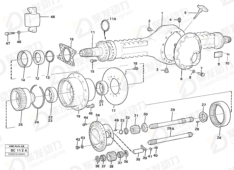 VOLVO Planetary Axle 23555 Drawing VOLVO Planetary Axle 23555 Drawing
