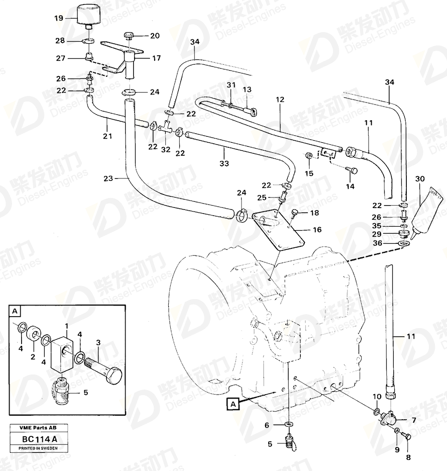 VOLVO Hollow screw 11061347 Drawing VOLVO Hollow screw 11061347 Drawing