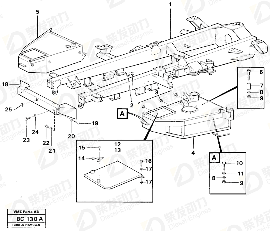 VOLVO Front frame 11056465 Drawing VOLVO Front frame 11056465 Drawing