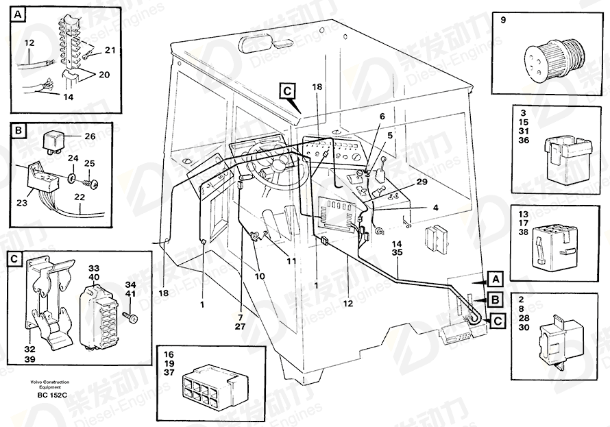 VOLVO Wing screw 965049 Drawing