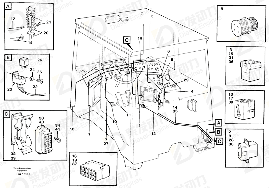 VOLVO Cable harness 4940822 Drawing VOLVO Cable harness 4940822 Drawing