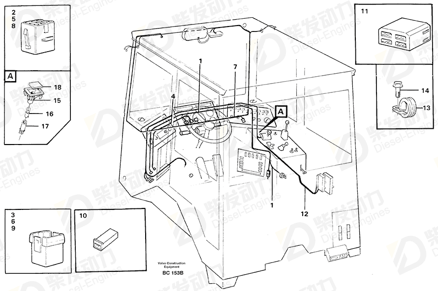 VOLVO Cable harness 11061930 Drawing VOLVO Cable harness 11061930 Drawing