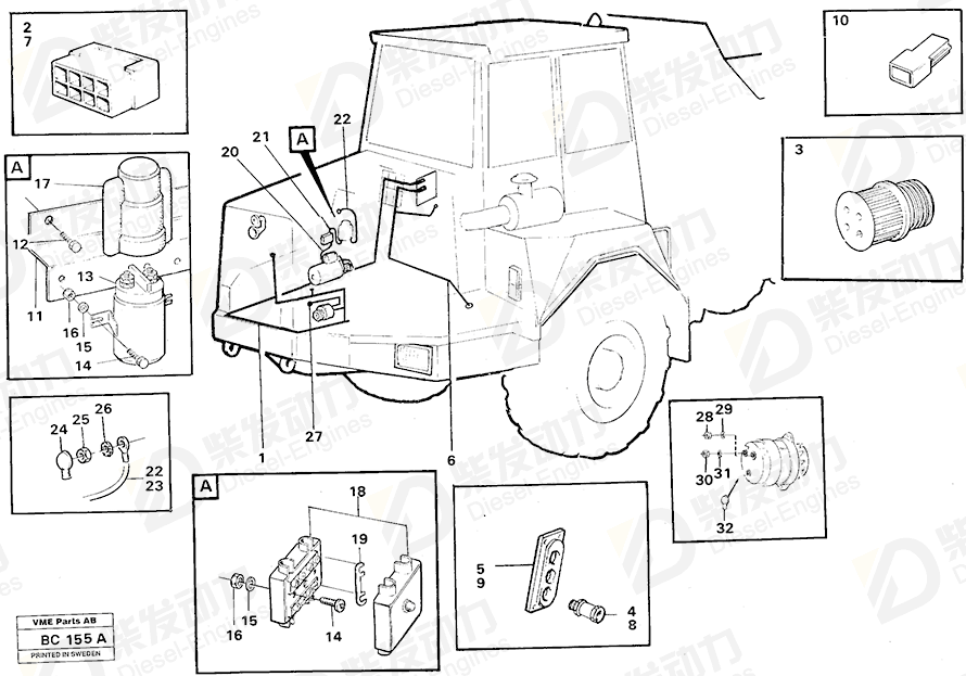 VOLVO Cable harness 11061900 Drawing