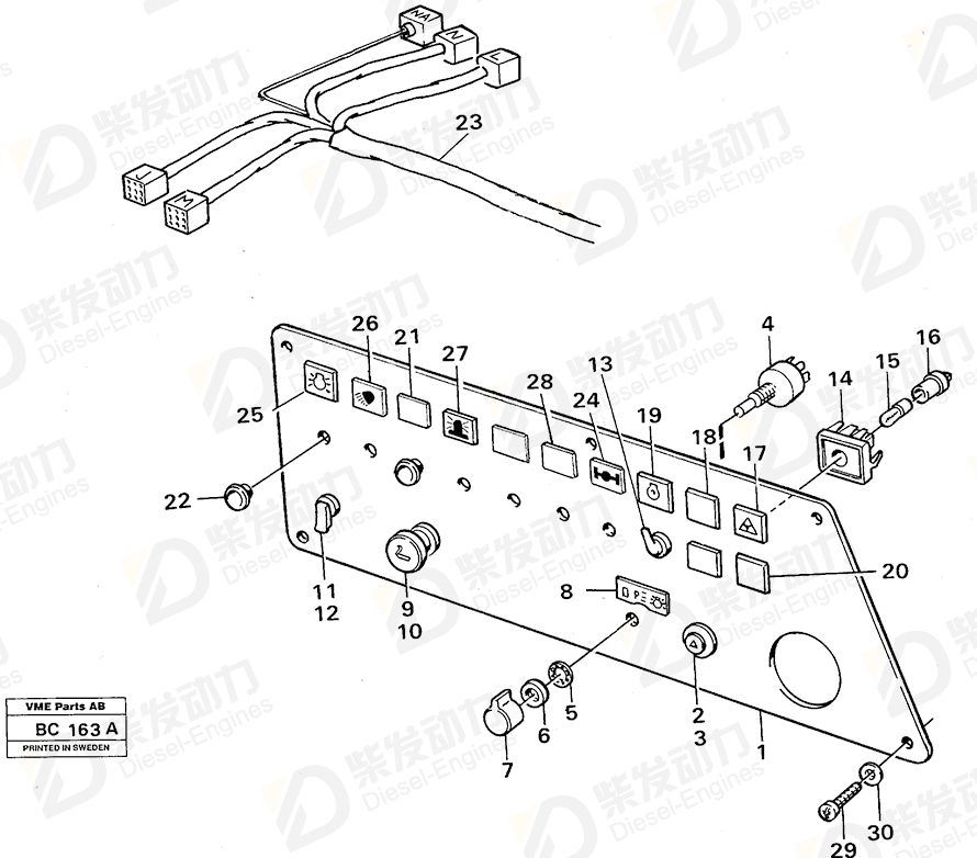 VOLVO Instrument plate 11058093 Drawing