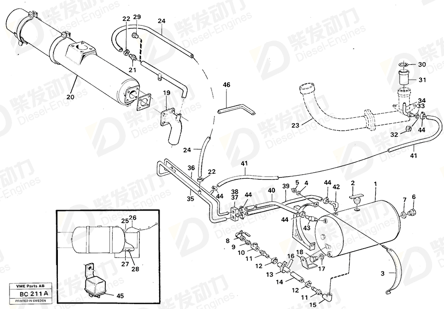VOLVO Pipe 11056538 Drawing