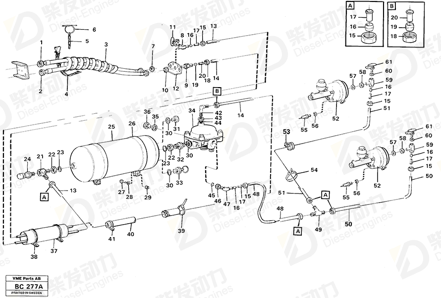 VOLVO Hose assembly 13977921 Drawing