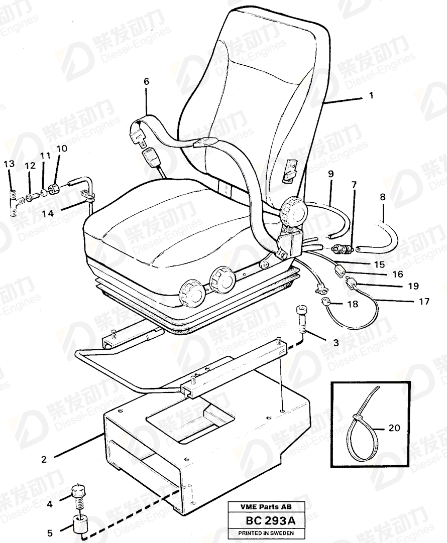 VOLVO Operator's Seat 11990417 Drawing