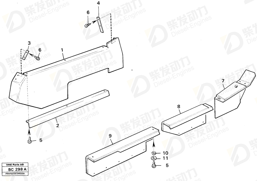 VOLVO Protecting plate 4823596 Drawing VOLVO Protecting plate 4823596 Drawing