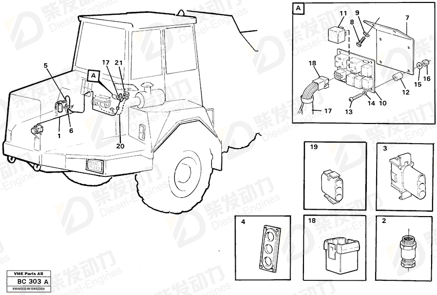 VOLVO Cable harness 11061985 Drawing