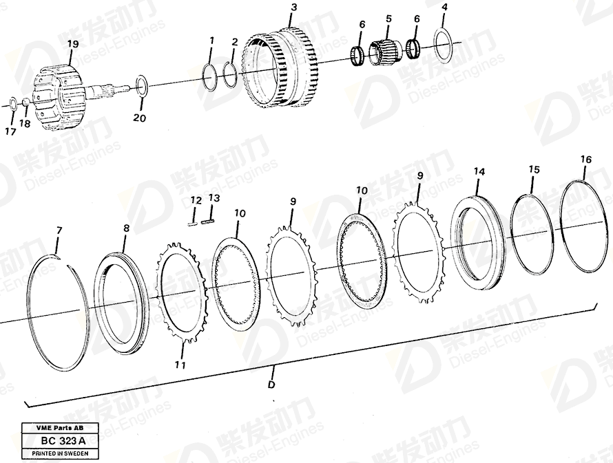 VOLVO Lock ring 11991114 Drawing
