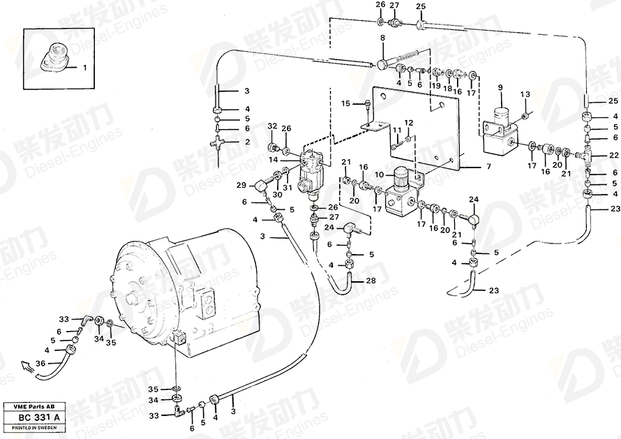 VOLVO Nipple 13945901 Drawing